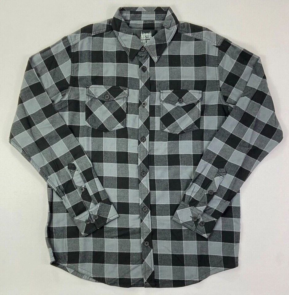 NEW Men's Metal Mulisha Button-Up Cotton Flannel Shirt - Image 1 of 1
