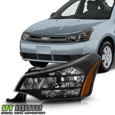 2009-2010 Ford Focus SE/SES Coupe w/Black Trim Headlight Headlamp Left Driver LH - Image 1 of 4