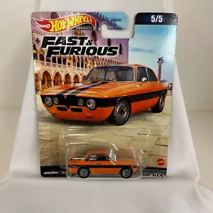 Hot Wheels Premium Fast & Furious ALFA ROMEO GIULIA SPRINT GTA 1:64 Scale ORANGE - Picture 1 of 3