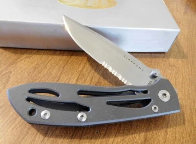 GERBER New 5851 Titanium Air Frame 154CM Part Serrated Blade Knife/Knives - Image 1 of 3