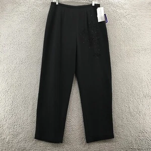 Adrianna Papell Trouser Dress Pants Womens 12 (actual 33x31) Black Sequins NEW - Picture 1 of 23