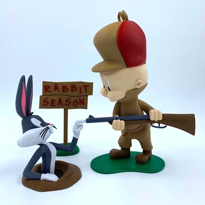 Elmer Fudd Bugs Bunny Looney Tunes Figure 3D Print Handmade Novelty Collectable - Image 1 of 4
