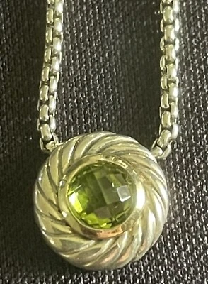 Collar de galletas David Yurman de plata de ley 925 750 de oro amarillo de 18 quilates y peridoto Foto 1 de 4