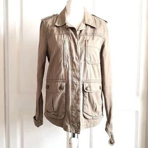 Next Size 12 Khaki Green Canvas Cargo Jacket - Picture 1 of 5