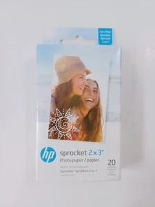 HP Sprocket 2x3" Premium Zink Sticky Back Photo Paper (20 Sheets) Compatible - Picture 1 of 4