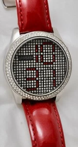 Phosphor Appear Micro-Magnetic Mechanical Digital (M3D) Watch Red Leather Band - Bild 1 von 10