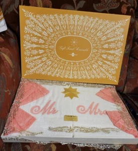 Vtg Unused Starco Set Mr & Mrs Towels wash cloths Pink MCM - Picture 1 of 5