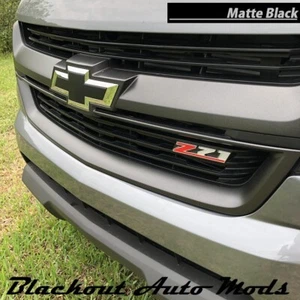 2015-2020 Chevrolet Colorado Bowtie Emblem Overlay Decals Set of 2 Matte Black - Picture 1 of 5