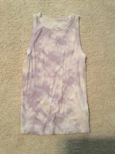 A New Day Girl’s Tank Top Size Large Purple & White Tie Dye Stretch - Picture 1 of 1