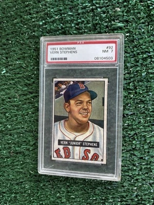 1951 Bowman #92 Vern Stephens Set Break Red Sox PSA 7 NM - Image 1 of 2