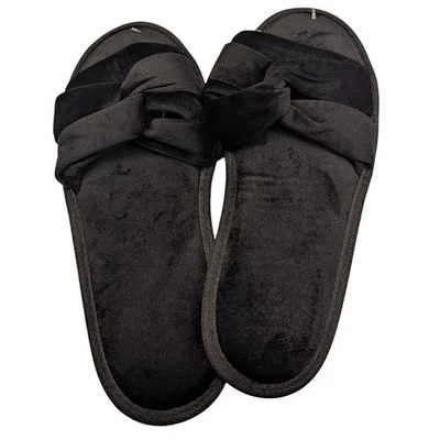 Zapatillas Charter Club de espuma viscoelástica XL 11-12 negras nudo cómodo nuevas con etiquetas Foto 1 de 4