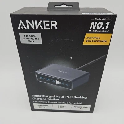 Anker Prime USB-C Desktop Charger 200W 6-Ports GaN Charging Station - Image 1 of 4