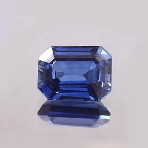 Unheated AAA 9.14 Ct Flawless Ceylon Blue Sapphire Loose Emerald Shape Gemstone - Picture 1 of 4