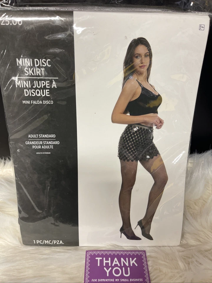 Mini Falda Disco Negra Adulto Talla Estándar Nochevieja Halloween Disfraz Foto 1 de 1