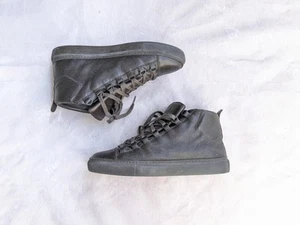 Balenciaga Arena Men 8 41 Brown Leather High Top Sneakers Shoes Lace Up Designer - Picture 1 of 16