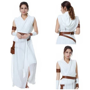 The Rise of Skywalker Cosplay Rey Costume Outfit Full Set Tops+Pants Belt Womens - Picture 1 of 36