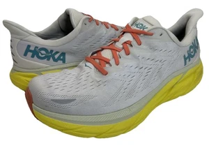 Scarpe da corsa su strada Hoka One One Clifton 8 uomo 13 2E larghe bianco giallo - Foto 1 di 9