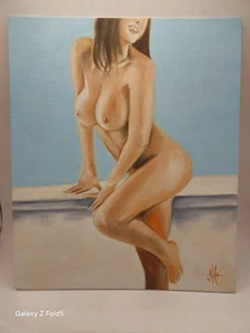 Authentic Vintage Painting Titled "Nude Erotic" Created By Artist Nuno Goncalves - Picture 1 of 9