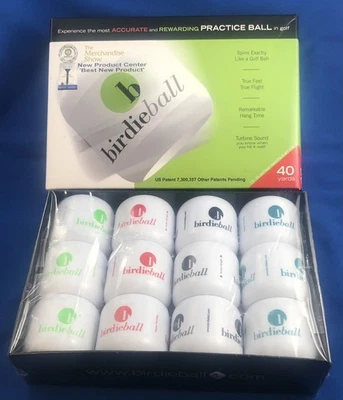 SEALED BRAND NEW BOX OF 1 DOZEN BIRDIE BALL PRACTICE BALLS - 40 YARDS DISTANCE - Image 1 of 4