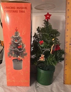 De colección 1989 Artificial Iluminado Giratorio Musical Medley Árbol de Navidad Taiwán - Imagen 1 de 11