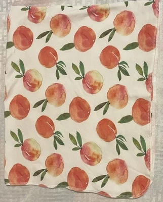 Manta Bebé Diseño Melocotones 100% Algodón 32x27 Pulgadas Foto 1 de 4
