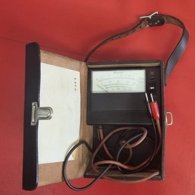 Honeywell VINTAGE Analog Voltmeter 0-150VDC 0-300VAC 0-25SPL / W136A  Leder Box - Bild 1 von 4