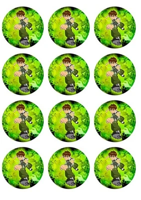 Ben 10 Omnitrix Vilgax Essbar 12 Muffin Zuckermasse Tortenbild Tortenaufleger - Bild 1 von 4