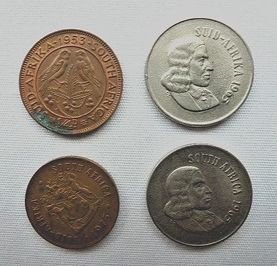 Lote Mixto 4 Monedas Antiguas Sudáfrica 1953-1975 Foto 1 de 2