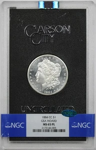 1884-CC $1 NGC CAC/GSA HOARD MS 65 PL Morgan Silver Dollar W/ Box + COA - Picture 1 of 5