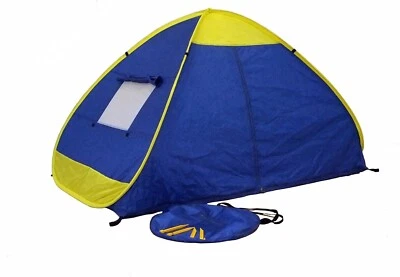 TIENDA DE PLAYA AL AIRE LIBRE INSTANTÁNEA GENJI SPORTS, AZUL/AMARILLO *PAQUETE DESGASTADO Foto 1 de 4