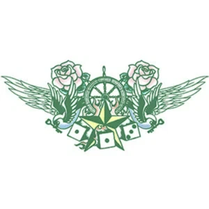 Vintage Schwalben, Würfel und Flügel traditionelles temporäres Transfer Tattoo 20 x 8 cm - Bild 1 von 2