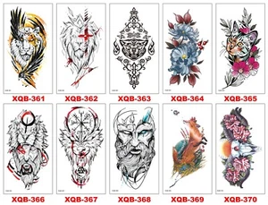 8 x Temporäre Tattoos Körper Arm Tattoo Aufkleber Halbarm Fake Wasserdicht USA  - Bild 1 von 1