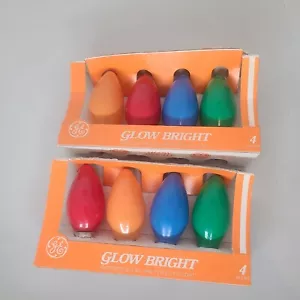 Vintage GE GLOW BRIGHT Christmas Light Bulbs C9-CC Bulbs NEW 2 BOXES not tested - Picture 1 of 3