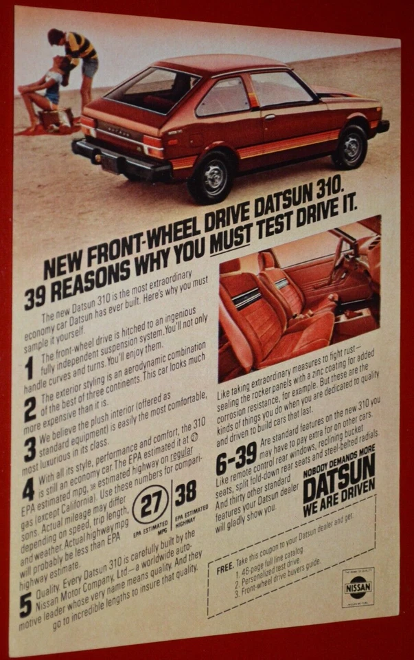 Datsun 310 1979 original vintage anuncio impreso anuncio-79 Foto 1 de 1