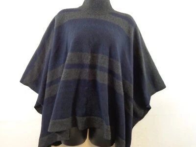 Theory Poncho Cape Women's PS Blue Grey Wool Blend Turtle Neck Super Soft - Image 1 of 4