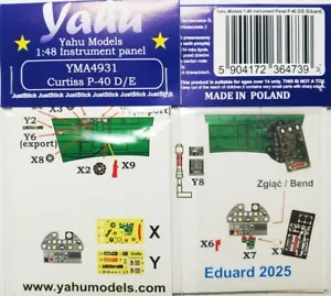 YAHU YMA4931 P-40E 1/48 Instrument panel - Picture 1 of 1