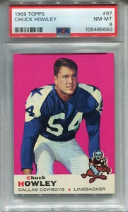 1969 Topps #97 Chuck Howley PSA 8 NM-MT Dallas Cowboys - Bild 1 von 2