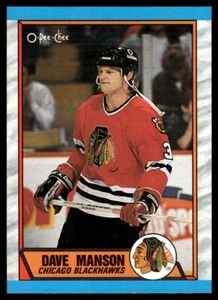1989-90 O-Pee-Chee Dave Manson radiocontrol Chicago Blackhawks #150 - Imagen 1 de 2