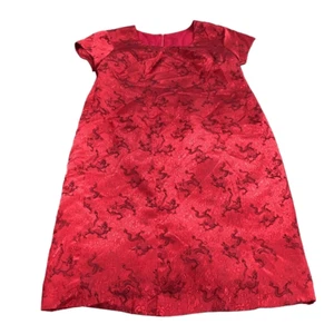 VTG OOAK DRAGONS!! Kill Bill Custom Made Kimono Silk T-Shirt Dress NYE Vixen RED - Picture 1 of 6