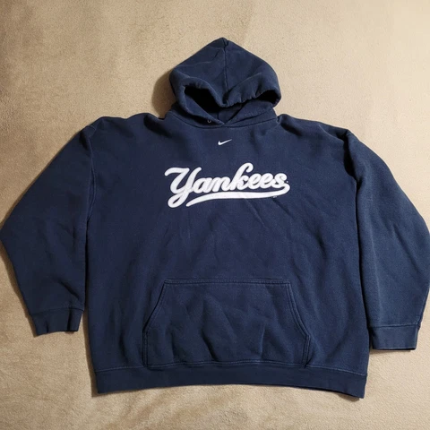 NEW YORK YANKEES Team Nike Navy Blue Pullover Hoodie Mens Size XL Cover