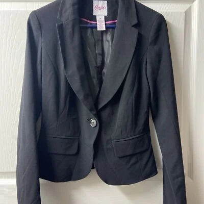 Candies Short Notched Collar Blazer  Womens Size Medium Black Lined - Image 1 of 4
