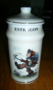 Porzelan, Dose, Gewürzdose "Estragon" hoch 11 cm *** Hummel Figuren auf Porzelan - Bild 1 von 2
