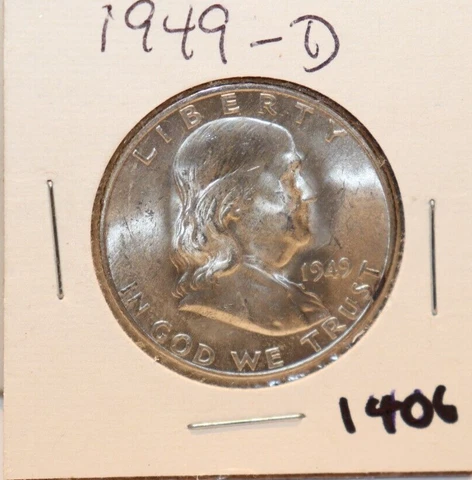 1949 D US Franklin 50c Half Unc Cover