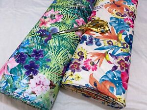 *NEW*Soft Stretch Poly Jersey Floral Prints Dress/Craft/Curtain Fabric*FREE P&P*