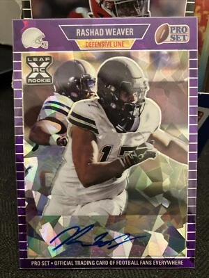 2021 Leaf Pro Set Metal Base 1989 XRC Rashad Weaver RC Purple Cracked Ice /30 - Image 1 of 2