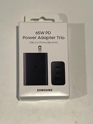 GENUINE Samsung 65W PD Power Adapter Trio - Black OPEN BOX - Image 1 of 2