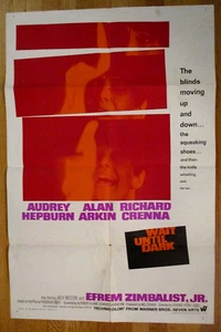 Original 1967 Wait Until Dark Theater Movie Poster 27 X 41! Audrey Hepburn - Picture 1 of 10