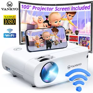 VANKYO Wireless 4K Projector 1080P WiFi Video Home Theater Cinema W/ 100" Screen - Bild 1 von 9