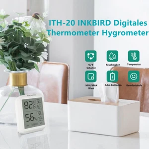 Digital Thermo-Hygrometer Temperatur Feuchtigkeitmessgerät Thermometer LCD CF DE - Picture 1 of 10
