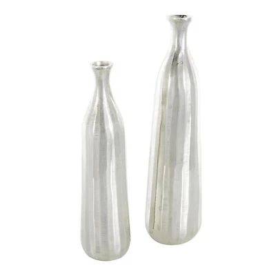 Deco 79 Aluminum Metal Decorative Vase Centerpiece Vases with Wavy Accents an... - Image 1 of 4